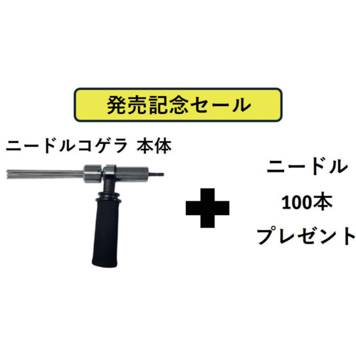 富士製砥 富士 電動式タガネ ニードルコゲラ(Φ2)サイドハンドルセット ニードルΦ2 100本付 1251020000 【645-0545】