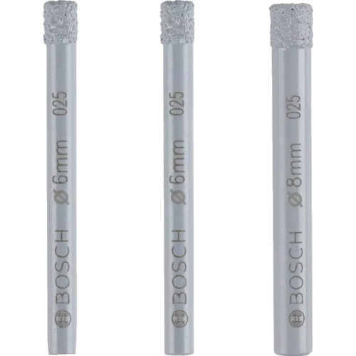 ボッシュ 磁器タイル用ダイヤモンドドリルビット(回転専用) 3本セット 2607011626 【682-5734】