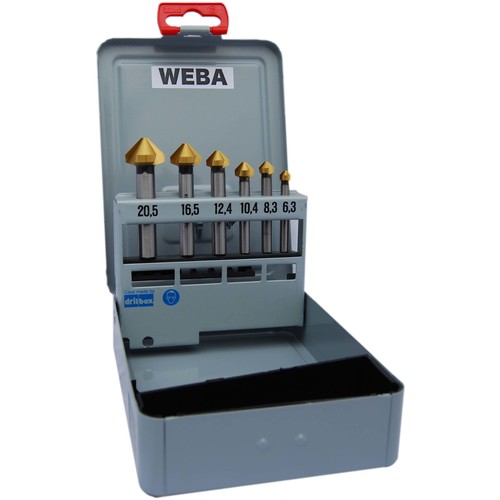 ＷＥＢＡ カウンターシンク Ｎｏ．２ ９０°３枚刃 ＨＳＳ ６本組セット NO.2 【228-3598】