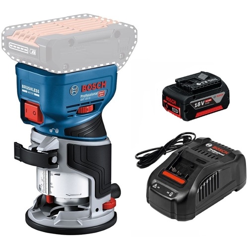 ボッシュ 18Vコードレストリマー+バッテリー充電器セット GKF18V-8SET 【693-1393】|オレンジ便利