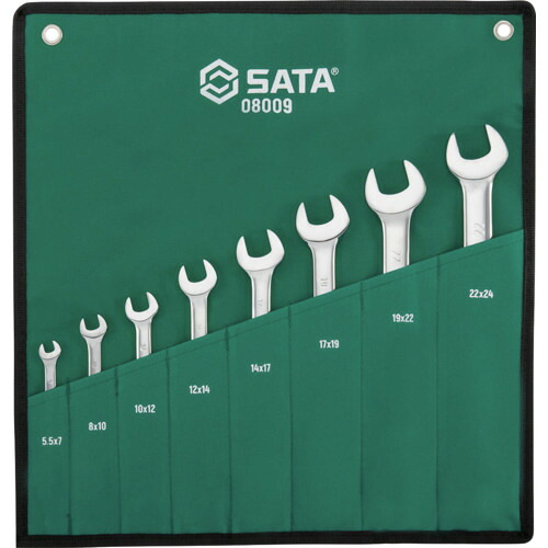 ＳＡＴＡ 両口スパナセット（８点） 08009 【695-7741】