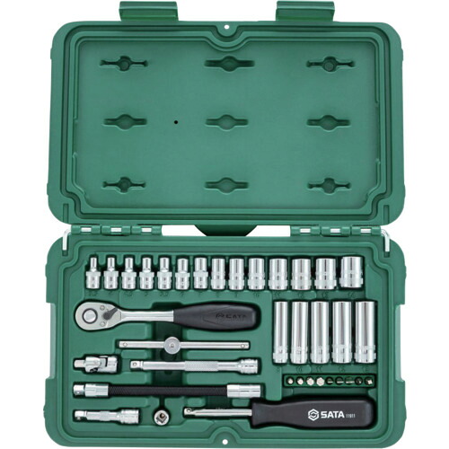 ＳＡＴＡ ６角ソケットレンチセット 差込角６．３５ｍｍ（３６点） 09001 【695-8232】