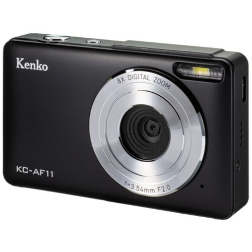 Ｋｅｎｋｏ ８倍ズームオートフォーカス機能付広角レンズデジタルカメラ ＫＣ－ＡＦ１１ ブラック 144638 KC-AF11BK 【701-2512】