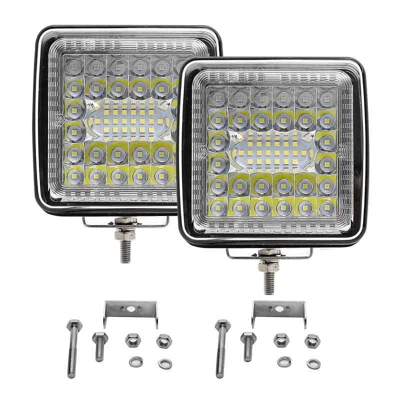 LED進め方灯 12V/24V兼用 96W 48? 30000lm 広角狭角一体型 LED細工物ともし火 LED進め方灯車 軽銀鍛える科学技術 IP68雨合羽LED進め方灯 白色光と赤警告（タイプB）-白色光（タイプA）