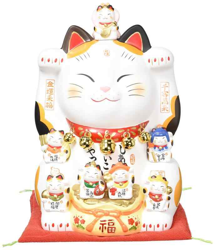 錦彩七福神招き猫 御医者さん窯(yakushigama) 暮らし向き引きあげる 風水 飾りつけ 室内装飾 猫 ねこ 猫