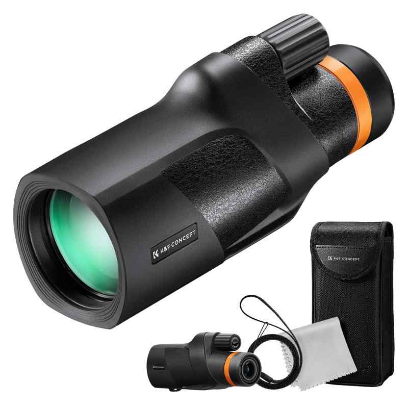 K&F Concept 単眼鏡 12倍 高倍率12*50 カメラ三脚に接続インターフェース IP68防水 ウルトラクリア望遠鏡レンズ メガネ対応 高級プリズムBak4 小型軽量 バードウォッチング多層コーティング加