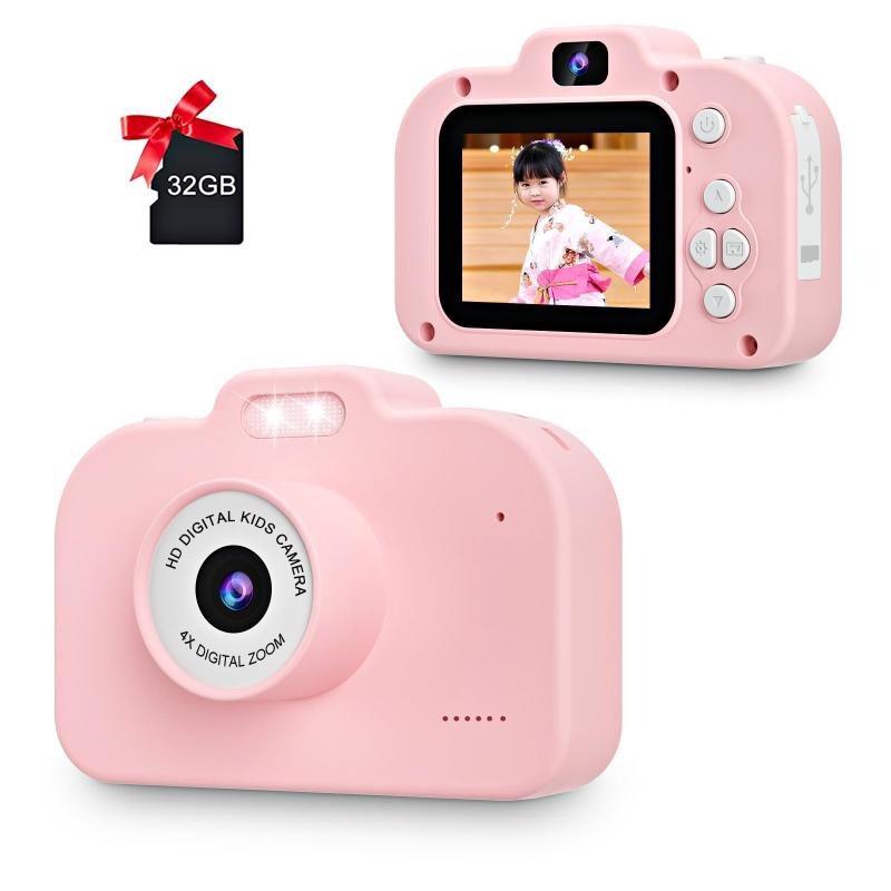 キッズカメラ 子供用カメラ トイカメラ 子供おもちゃ プレゼント HD録画カメラ/850のバッテリー キッズデジカメ/8倍ズーム/ 32g SDカード付き 自撮りタイマー撮影機能 子供の日誕生日プレゼ
