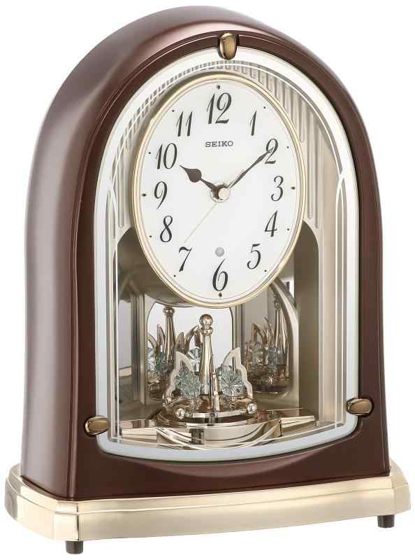 セイコー 時辰儀 置き時計 標準尺度 電磁波時辰儀 ツイン・パ 茶 メタリック BY239B SEIKO