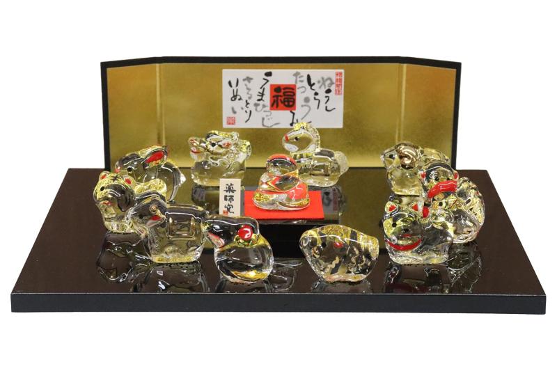 御医者さん窯 年々歳々使える 干支の飾りつけ 縁起物 水晶 十二支飾りつけ仕掛ける