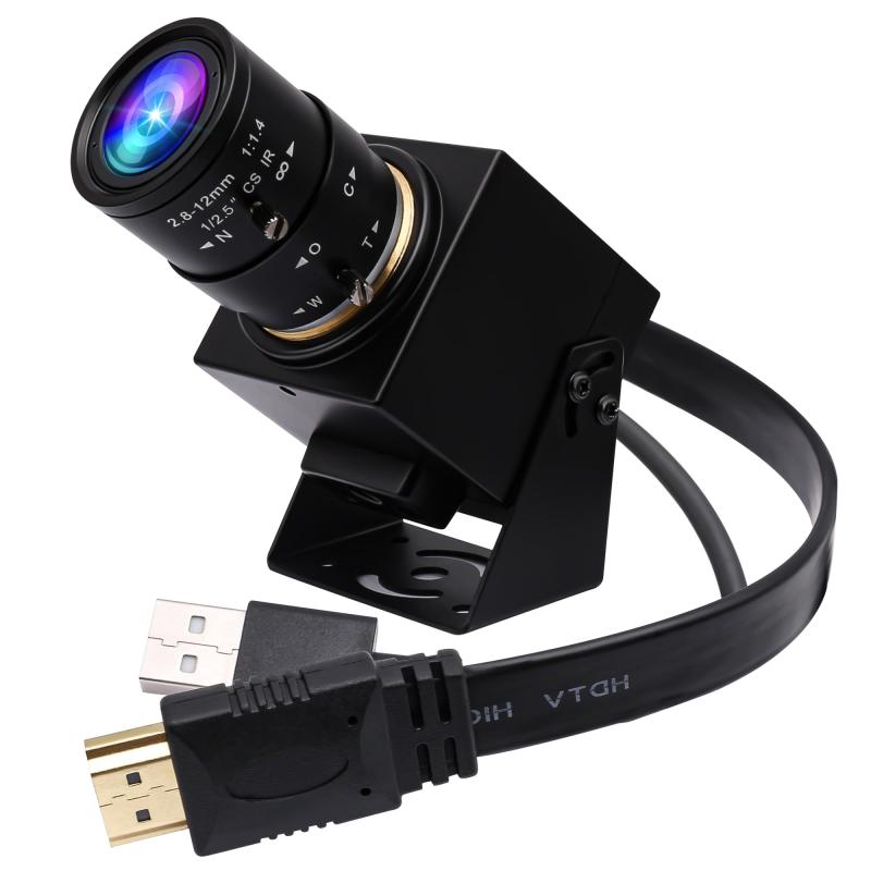 4K 30FPS HDMI USBカメラ 手動ズーム バリフォーカル ウェブカメラ ミニクローズアップ コンピューター用 H.265 H.264 望遠鏡 セキュリティ 8MP IMX415 産業用CCTV ライブストリーミング用