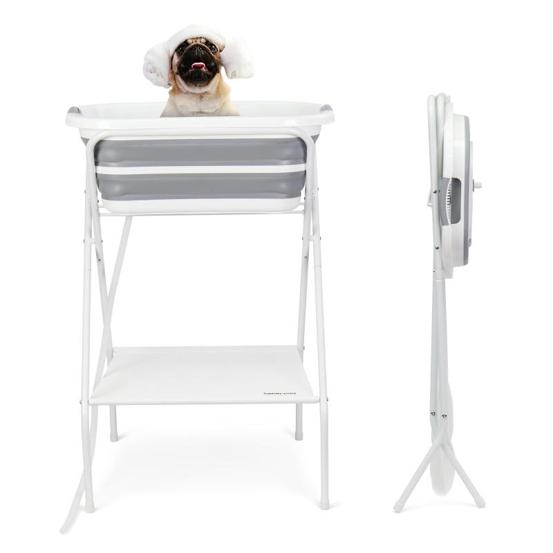 犬 2階建てバス溜め桶 愛玩動物用2階建てバス溜め桶 折りたたみ 照明ランプ付き添い人 猫犬湯ぶね 猫犬お風呂用 折りたたみたらい 持っていく 内外に当て嵌める 多役立つこと 水抜き繋ぎが付く 耐荷重(約) 28KG