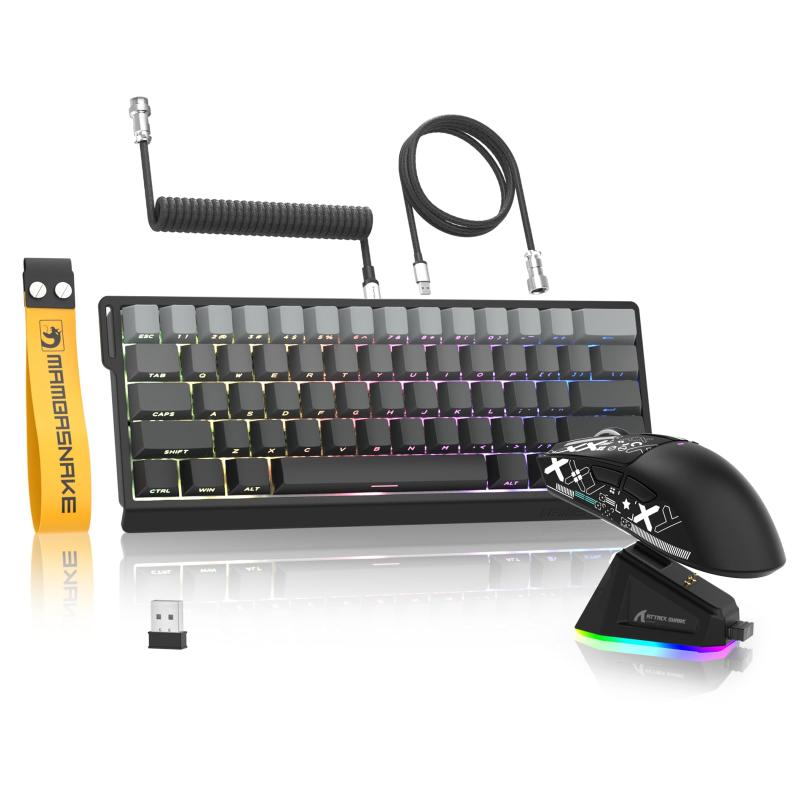 × X60HE \u0026amp; X11 eスポーツセット 4in1 ラピッドトリガー キーボードマウスセット 8K ゲーミングキーボードマウスセット 60％ 0.01mmRT精度 磁気スイッチ 3モード 無線 0.125ms超