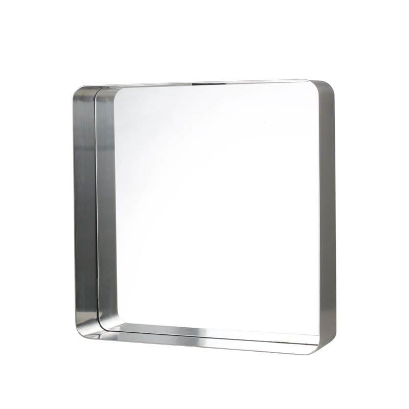 ダルトン(Dul) 棚付き鏡 ミラー ウィズ スチール フレーム 高さ450×幅450×奥行100mm サテン仕上げ MIRROR WITH STEEL FRAME SATIN FINISH D19-0059ST