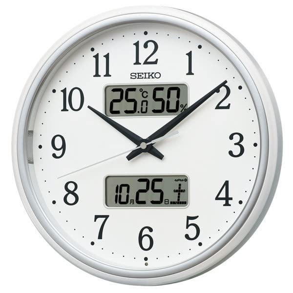 セイコークロック(Seiko Clock) 掛け時計 電波 アナログ カレンダー温度 湿度 表示 白パール 直径290&times;50mm KX276W｜オレンジアイランド