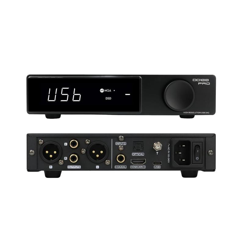 SMSL DO100 PRO 2xES9039Q2M 平衡にするDAC、XMOS XU316 PCM768kHz DSD512 USB DAC、USB/Bluetooth5.1 LDAC/光/同軸/HDMI ARCインプット変換器、RCA/XLR最終生産物DAC