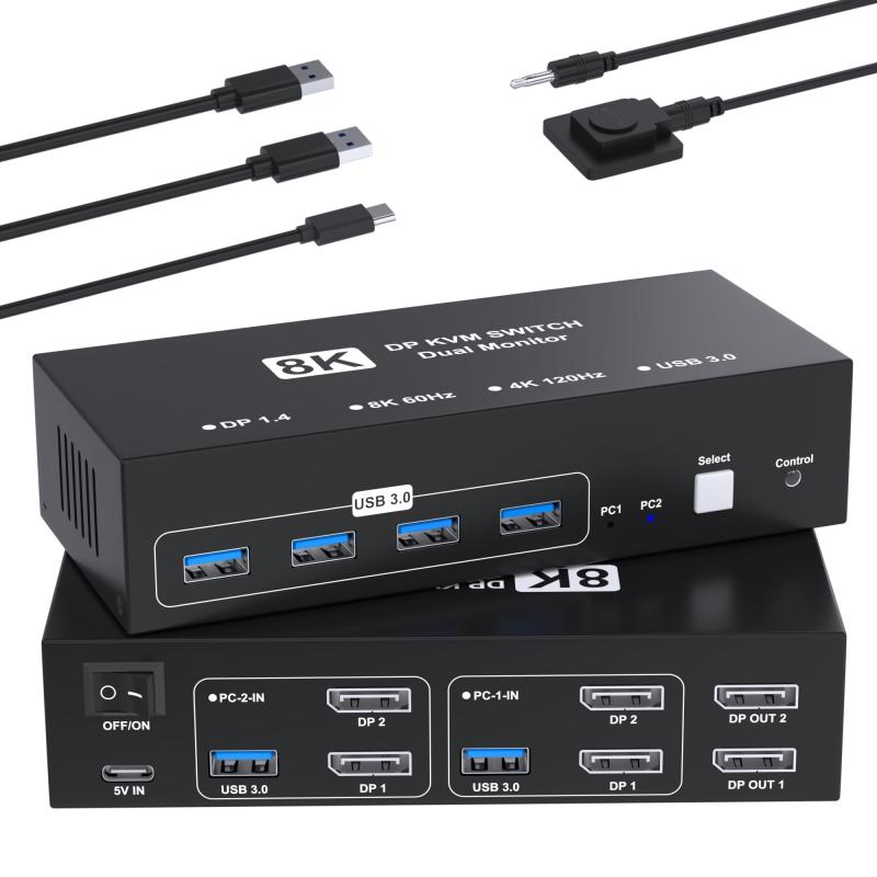 KVM取り替えっこ 2インプット2最終生産物 パソコン 2台管する2台 KVM うつり変わり器 マイコン2台管する2台切り替え 4つのUSB 3.0界面 鍵盤/二十日鼠/印刷人/他のデバイス相応う マイコンうつり変わり機 パソコン うつり変わり機 USB うつり変わり器
