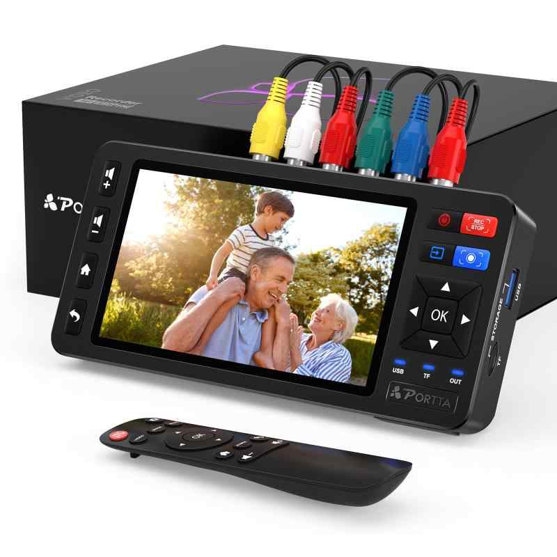VD22P VHS デジタル化 5インチHDスクリーン搭載、ビデオキャプチャレコーダー機能付き、MP4形式に変換可能。VHS、VCR、DVR、DVD、Hi8、Mini DV、ビデオカメラ、レトロゲーム機に対応。（テー