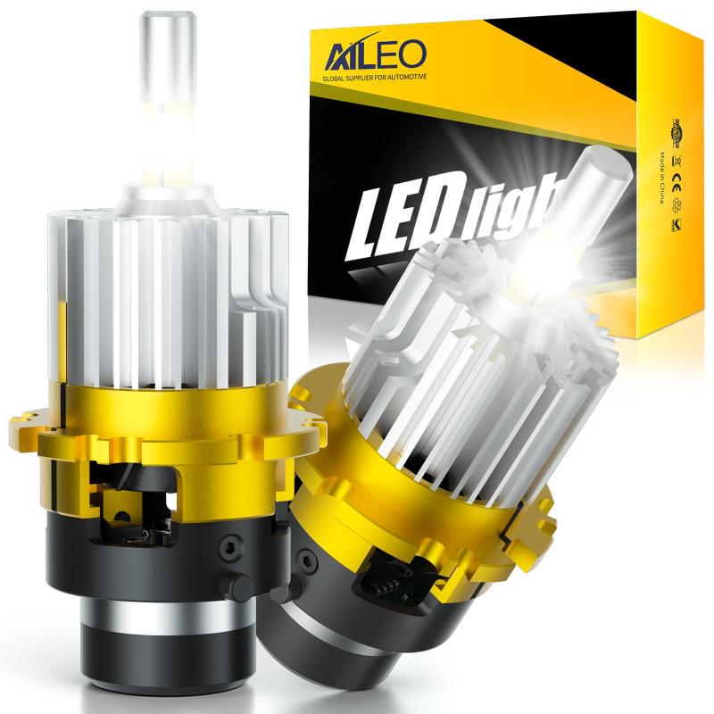 360°3D D2s/D2R/D4s/D4R LED 車用ヘッドライト 8 面発光 28000LM / ペア 6500K ホワイト 車検対応 プラグアンドプレイ 純正 HID 置き換え 一体型設計 2 個セット