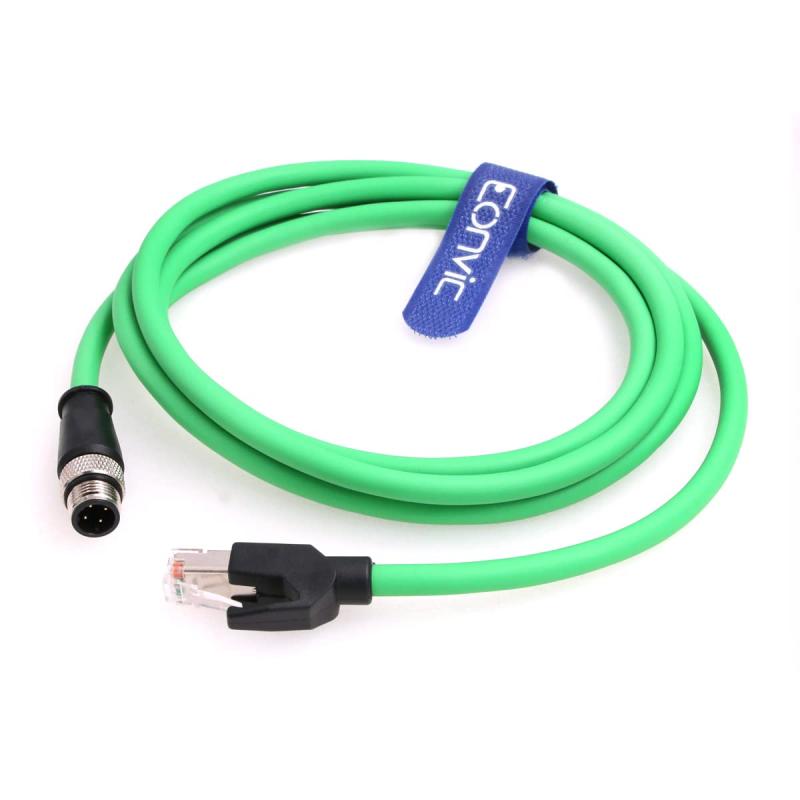 M124ピンオス-RJ45E4プラグハイフレックスCat5e産業用イーサネットケーブルダイナミックPUR|オレンジアイランド