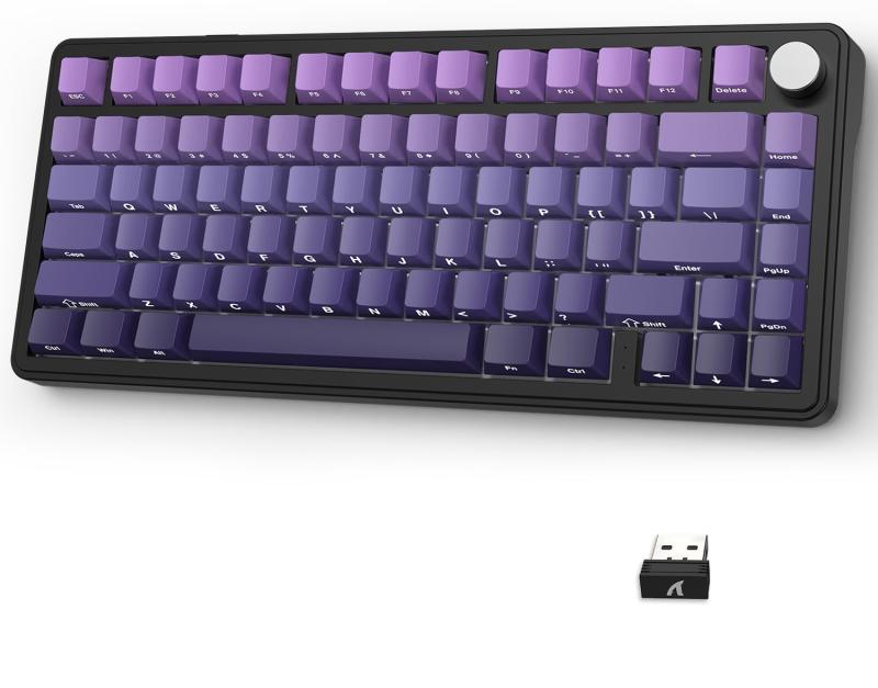 x X85 メカニカルゲーミングキーボード 白翡翠スイッチ ガスケットマウント リニア サイド刻印彫刻PBTチェリーキーキャップ RGB 3つ接続モード 2.4G / Bluetooth/USB-C ワイヤレス 無線