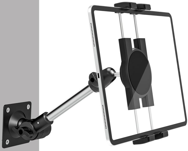 壁掛け釘止めタブレットホルダー キッチン/浴室/寝室/ジム ベース 360度回転 自由調節 が付属します 対応機種：iPad Pro/Air/Mini、Galaxy Tabs、iPhoneなど 4.7-13インチのデバイ