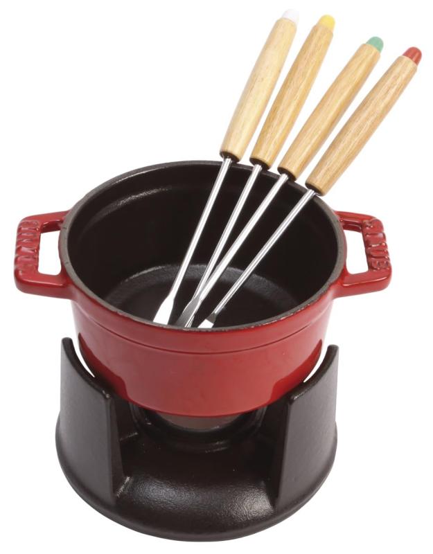 staub ストウブ 「 ミニ 黒茶 フォンデュセット 」