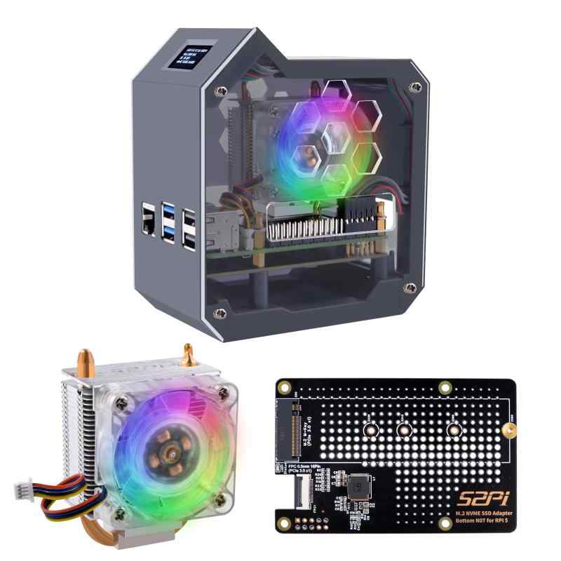 N07 ミニタワー NVMe NAS キット 5 用、N07 M.2 NVMe SSD Pip PCIe ペリフェラルボード底部付き、M.2 Key-M NVMe SSD 2230/2242/2260/2280 をサポート