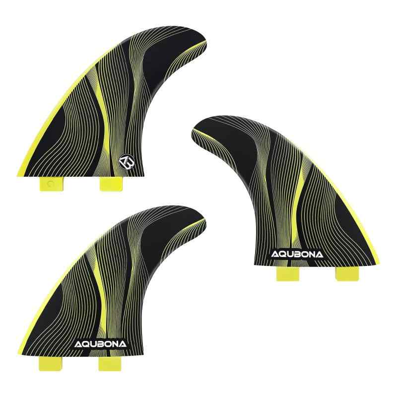サーフボードフィン 3枚セット surfboard fins Single/Double Tabs ファイバーグラス Wax Comb M/Lサイズ