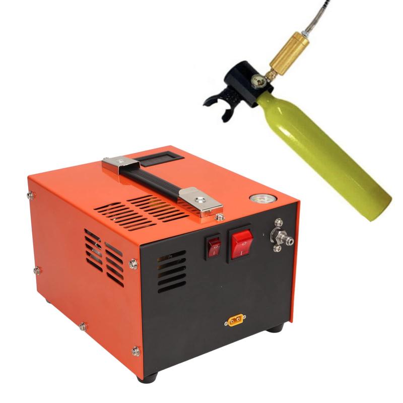 PCP エアーコンプレッサー 4500psi / 30MPa DC 12V 高圧エアーコンプレッサーポンプ コンバーター内蔵 ペイントボールガンやHPAタンクなどの自動シャットダウン