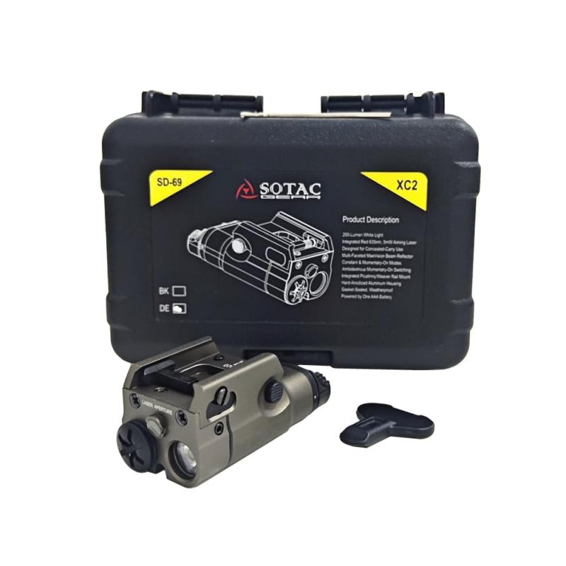 SOTAC製 XC1アップグレード XCII LED ハンドガンライト レッドドットサイトスコープ ピストル 20mmレール対応 (DE)｜オレンジアイランド 7,781円