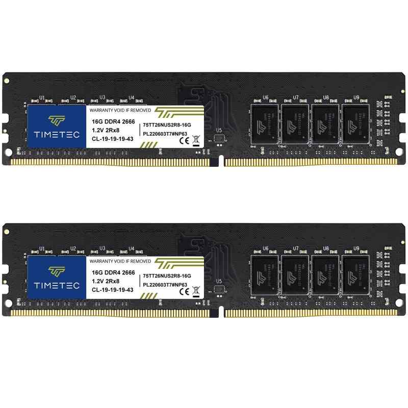 32GB KIT(16GBx2枚) DDR4 事務机パソコン用記憶装置 2666MHz(パソコン4-2666V) パソコン4-21300 UDIMM 288 Pin 1.2V CL19 Non-ECC Unbuffered DIMM記憶装置モデュール