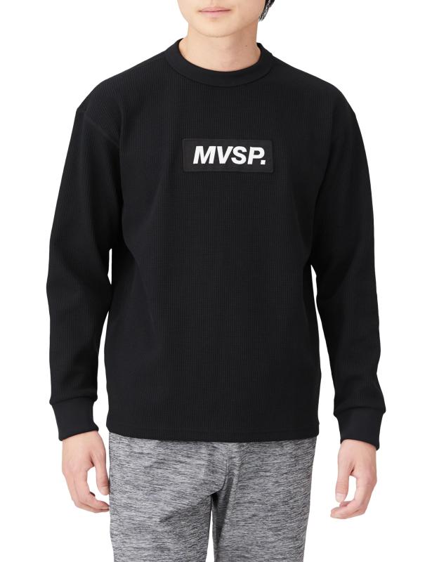 MOVESPORT(ムーブスポーツ) スウェットデサント S.F.TECH ボックスロゴ ワッフルクルーネック MVSP 長袖 ストレッチ 吸汗 UVカット(50+) SUNSCREEN サンスクリーン メンズメンズ|オレンジアイランド