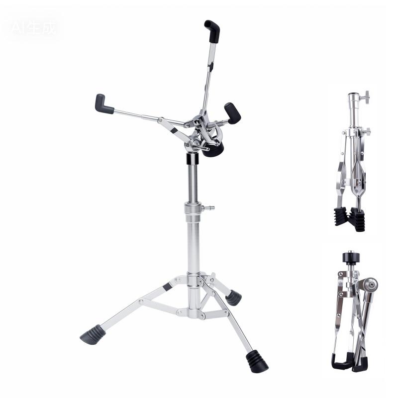 スネアスタンド 高さ調整 45cm-68cm メタル製ドラムスタンド 三脚デザイン耐久性 練習ドラムパッドスタンド 12~14インチのスネアドラム ドラムスティッ 軽量 多機能 クバッグ付き