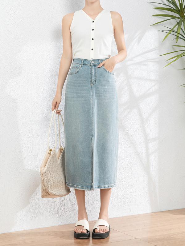 スコート A型 中長 成人女性用 牛仔 浅青 色 微弾 牛仔布 ?? 混紡 休?風 日韓表現スタイル 通い 普段使い走り 会う約束 うつり変わり ひな型 顯・覧 成り行き 軽さ 伸縮性 好いたらしい 原材料 ご機嫌酉の方角 影ぼうし 夏 春夏 時節 一般受け 科目