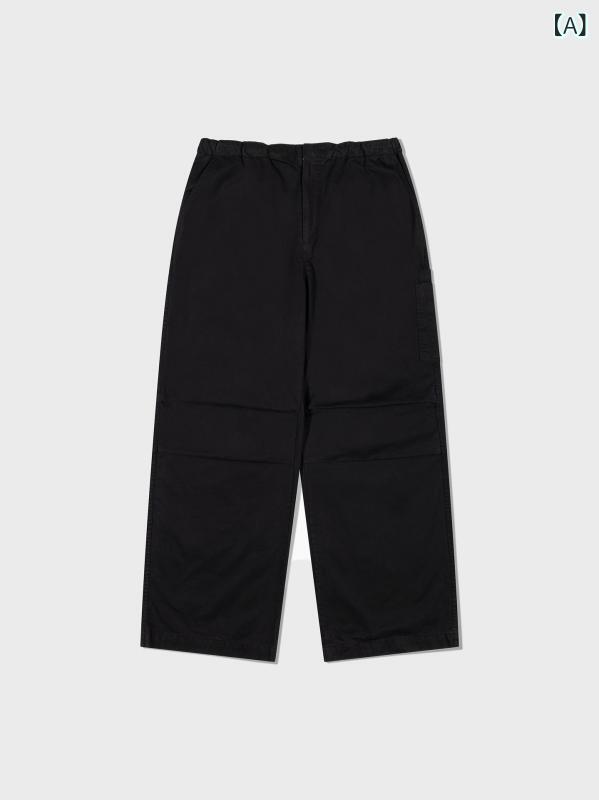 レディース 広広としたズボン下 直筒 工装 まさかの時 工業 綿 原料品 黒 白 松緊腰 隠し 付き添い人 日韓 表現スタイル 春月 ひな形 ゆったり 影ぼうし ロング丈 無柔軟性 日常 使い走り