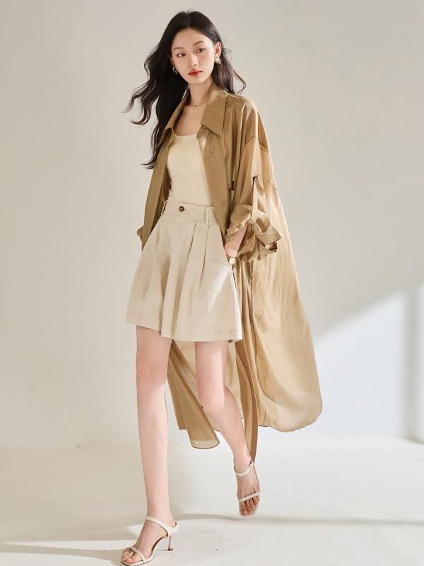 春夏 風衣 レディース 薄っぺら 長袖 長丈 厚地の外套 防晒 UPF30+ 落肩袖 名取り草 無地 かき ライ独居室衣料繊維 ポリエステル 練りあわせる 軽さ 日常使い走り 出掛ける 定休日 表現スタイル 日系 韓国 ゆったり 相応う 好いたらしい 手当たり 紙質 肌目 通気性 冷やりとした 春服