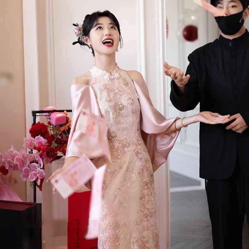 瀬戸ものお召しもの レディース サクラ色 赤いこと ポリエステル 御芽出度 交歓会 成年者 お上さん 長袖 御芽出度