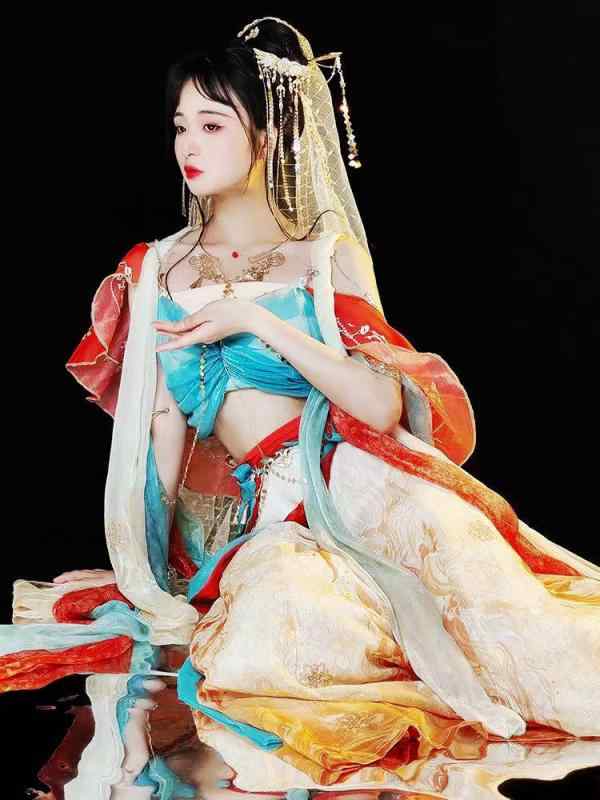御召しもの レディース 天竺 お姫様 レトロ中国 民族御召しもの 敦煌 おどり子 活動写真 映画化用 物の具 ポリエステル