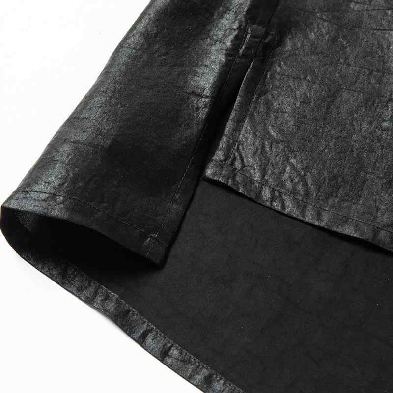 シャツ メンズ トップス 香雲紗 桑蚕糸 半袖 オリエンタルモダン 唐装 チャイナ服 切り替え プリント 豪華感 サテン 亀裂柄 後丈長め 春夏 カジュアル 普段使い 大人|オレンジアイランド