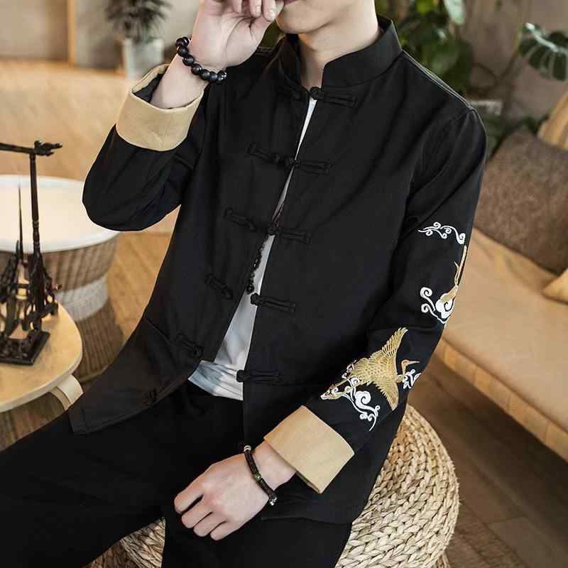 セットアップ メンズ 男性用 モダンチャイニーズ 中山服 唐装 漢服 レトロ ジャケット パンツ 作務衣 コーデュロイ ファー 秋冬｜オレンジアイランド