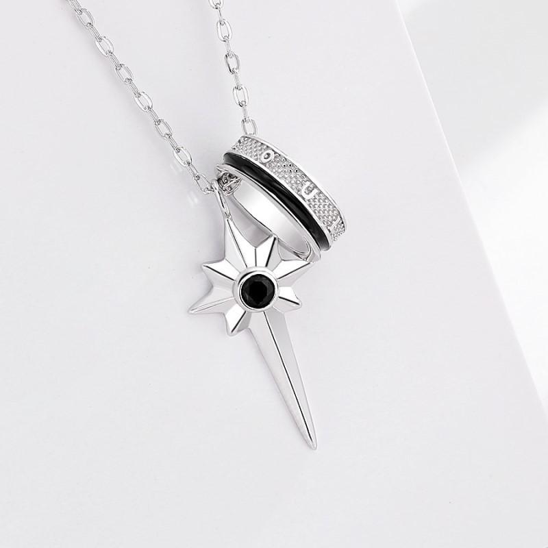 ネックレス 男性用 メンズアクセサリー S925銀 スターモチーフ 八芒星 ラウンド クール 個性的 ヒップホップ 豪華感 インスタ風 シンプル ストリート カジュアル 普段使い｜オレンジアイランド 8,814円