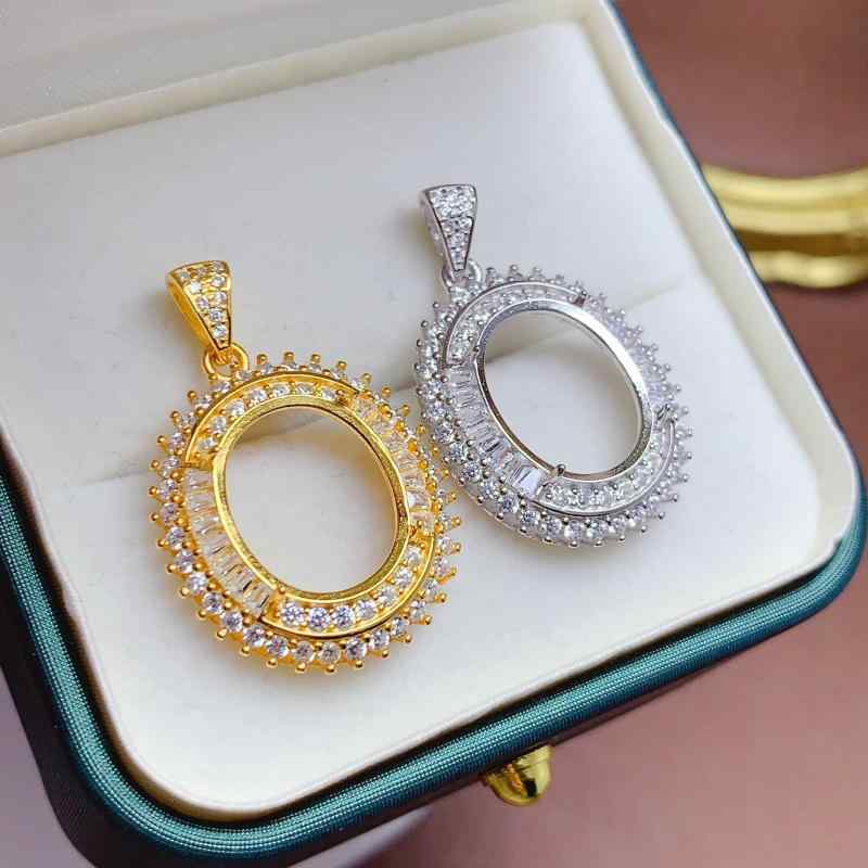 ペンダントトップ レディース シルバー925 ジルコニア 12&times;16mm 電気メッキ加工 宝石 飾り枠 銀 清新 甘め｜オレンジアイランド