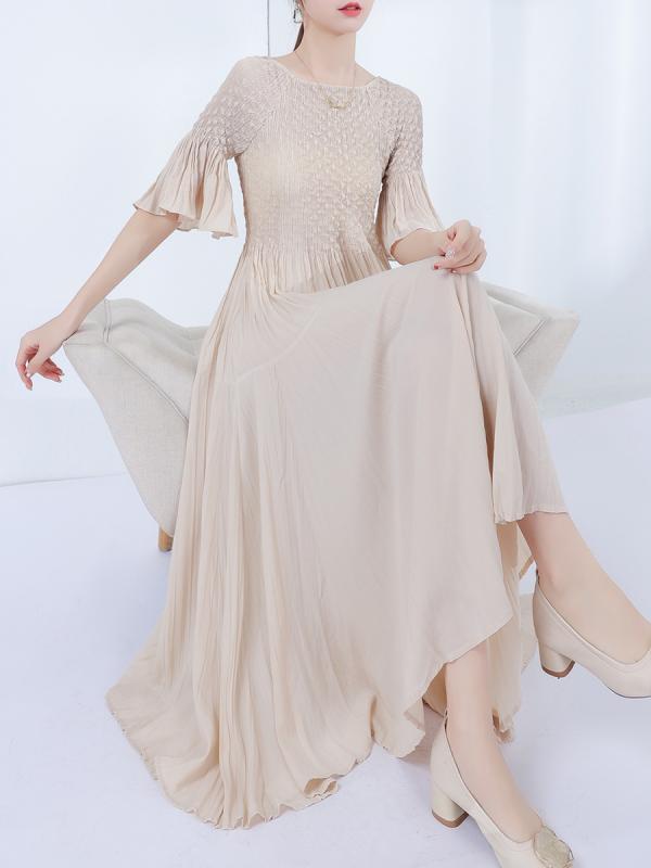 衣裳 レディース ロング丈 マキシ丈 太陽フレア A伝達ルート 筋目 雅びやか 雅びやか 晴れ晴れしい感 呼びりん衣袂 五分袖 労働者の一団のど首 ご機嫌酉の方角 フォーマル 寄り合い お呼ばれ 通い 事務室 ポリエステル 秋冬
