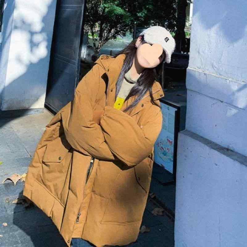 アウター レディース 大層らしい大きさ ビッグ大きさ 中綿厚地の外套 ゆったり ボンネット付き添い人 体型取りまかなう 朦々たる 防寒 生あたたかい 濫りがわしい 心地よい 系  秋冬 真っただ中丈 長袖 赤銅色 黒いこと モカ 象牙色