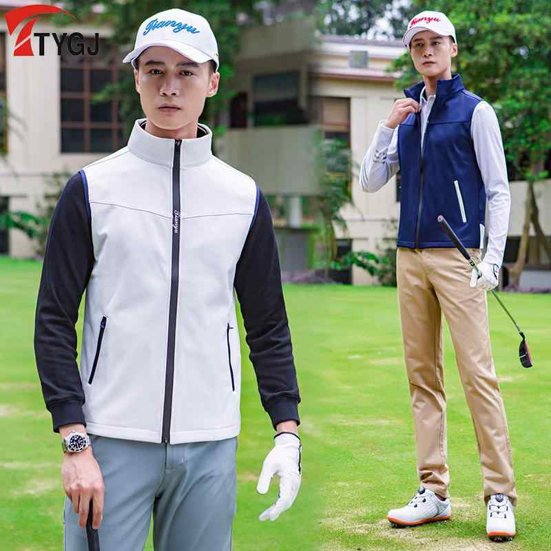 ゴルフウェア 男性用 メンズ 秋冬 防風 防水 ベスト ジレ ジャケット ブルゾン アウター ポリエステル スポーツ用 試合 競技 練習着 ホワイト ネイビー｜オレンジアイランド