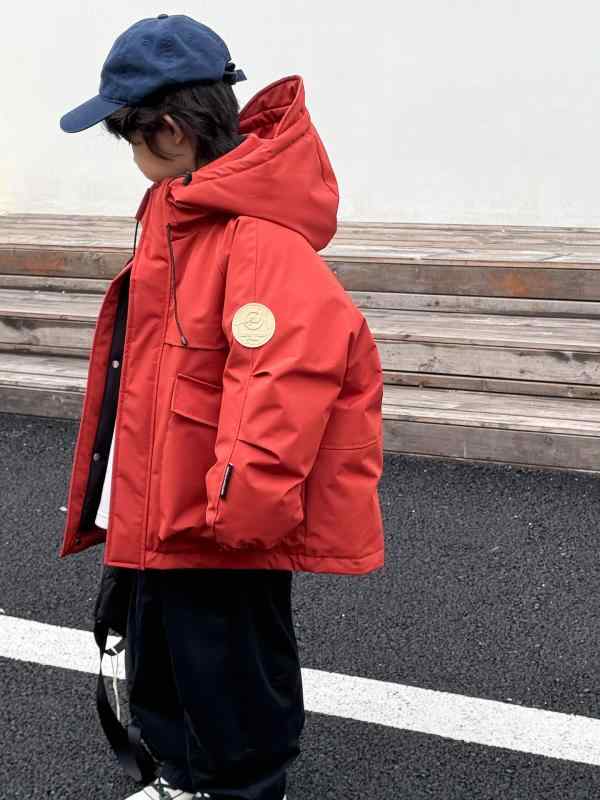 小わっぱ服 落ち込む上衣 男女兼用 中綿 厚地の外套 ボンネット付き添い人 アウター 軽さ 防寒 生あたたかい 心地好い 秋冬 130糎 140糎 150糎 160糎 170糎 180糎