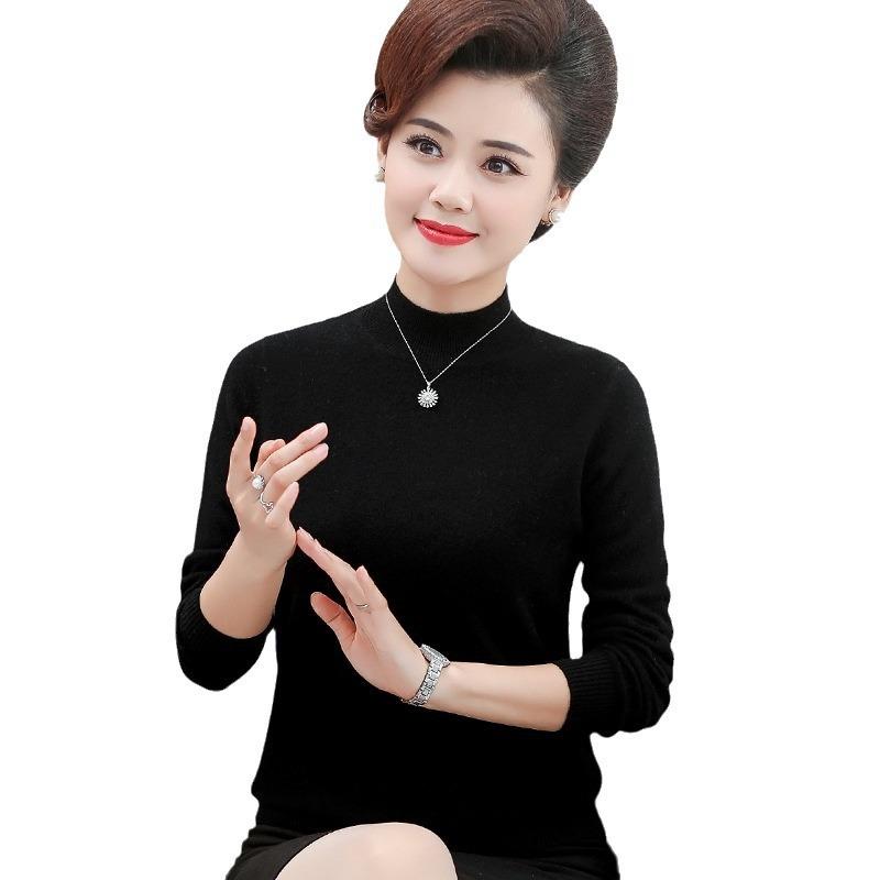 編み物 スウェーター レディース 亭主持ち お上さん服 羊毛 トップス カットソー ハイネック ティーシャツ 無地 分かりやすい 好いたらしいめ 雅びやか 雅びやか 女子らしい 自然的 サクラ色 薄墨色 ぶどう酒赤いこと