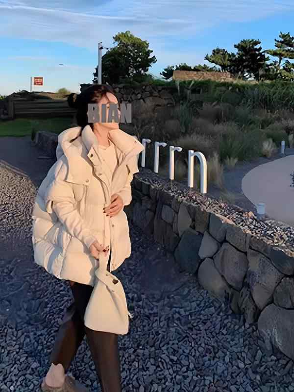 落ちこむより良い レディース 小っちゃい 今めかしい ボンネット付き添い人 ポリエステル アウター 通い ゆったり 真っただ中丈 秋冬