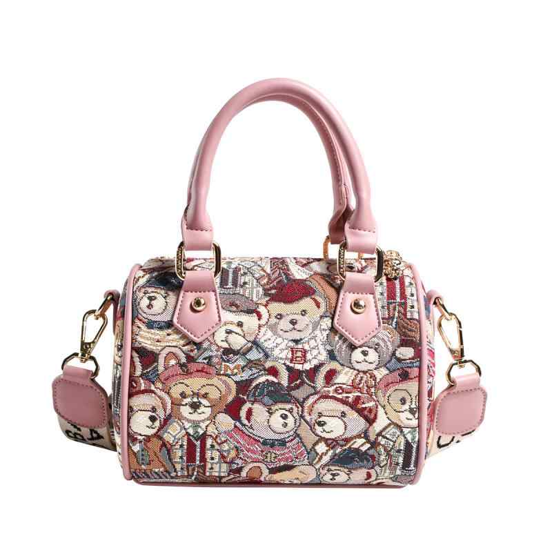 御徒面子 レディース ショルダーバッグ ハンドバック キャンヴァス 帆布 普段使い走り 愛くるしい ガーリー 女子らしい さくら色系 赤銅色 紺(x300)