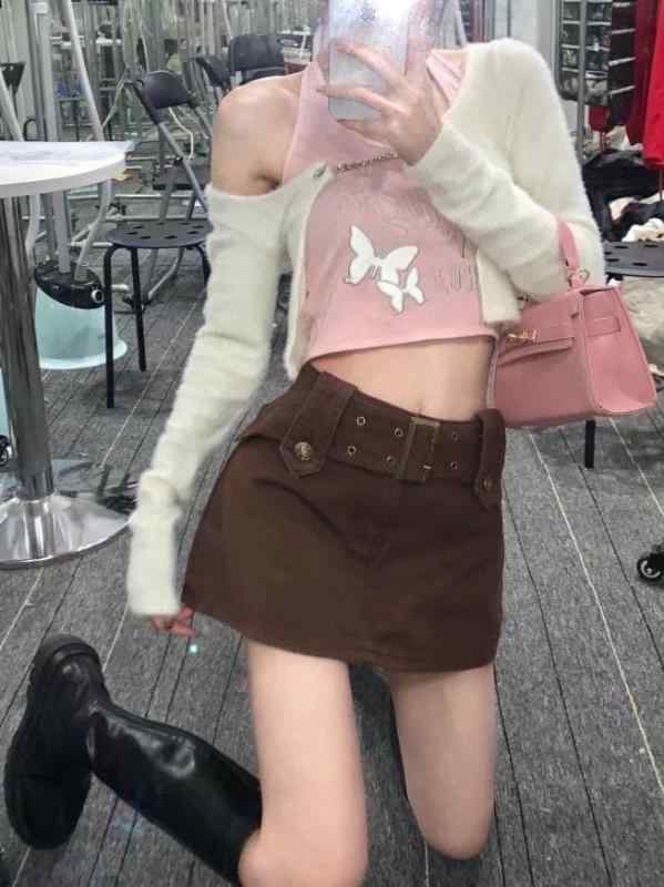 ショートパンツ デニムパンツ ハイウエスト レトロ デザイナーズ 包臀シルエット デザイナーズスカート スカート スカート レディース 2025春|オレンジアイランド